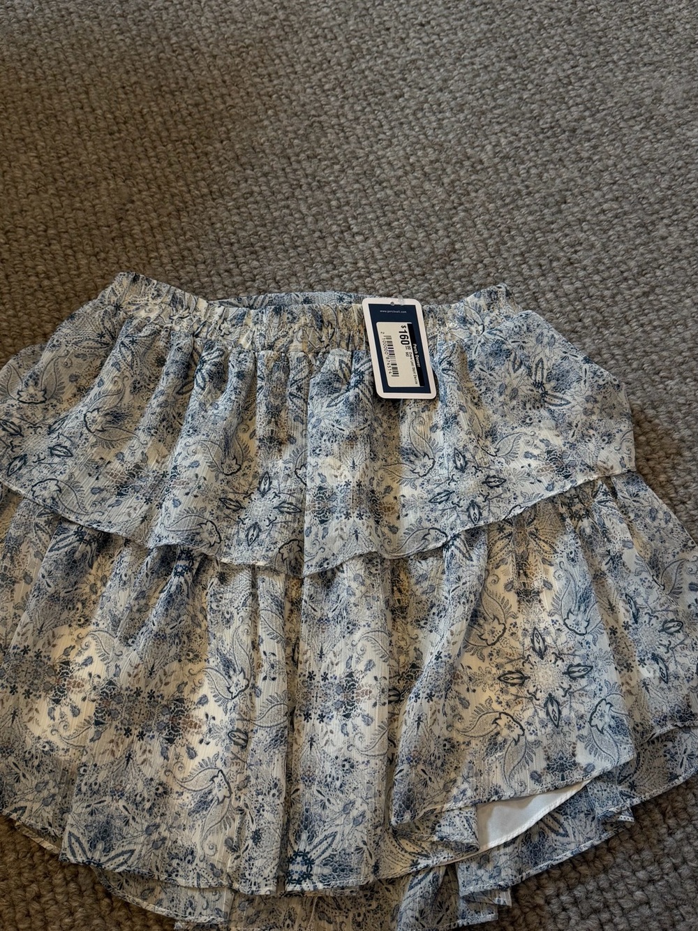 DREW Women's Blue Floral Tiered Skirt